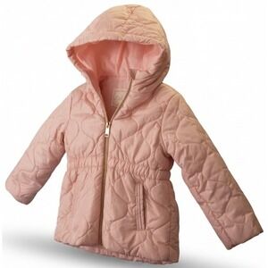 Pistachio Pink Toddler Girls Quilted Hooded Jacket Coat Sz 4T